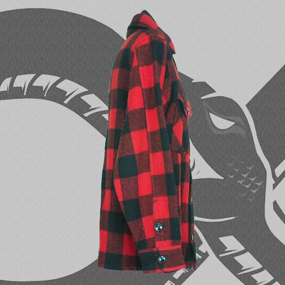 Wool Plaid Shirt Vintage Flannel 1950s Johnson Woolen Mills Men's Medium - Picture 2 of 6